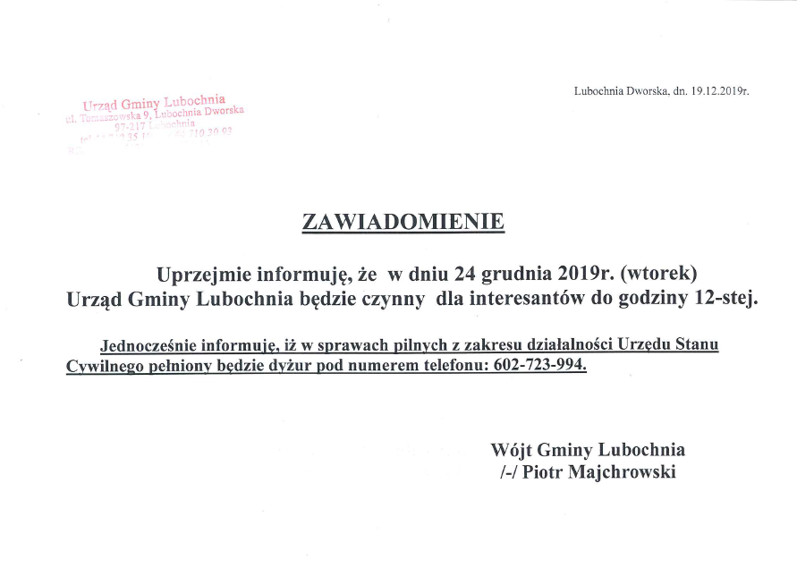 zawiadomienie