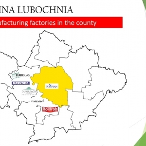 Grafika przedstawia przedsiębiorstwa w sąsiedztwie Gminy Lubochnia